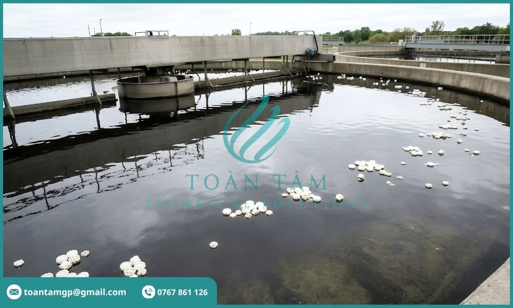 Giá thể vi sinh bị cuốn trôi vào bể lắng