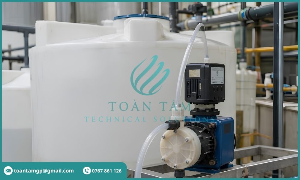 Hệ thống bơm kết nối với bồn chứa