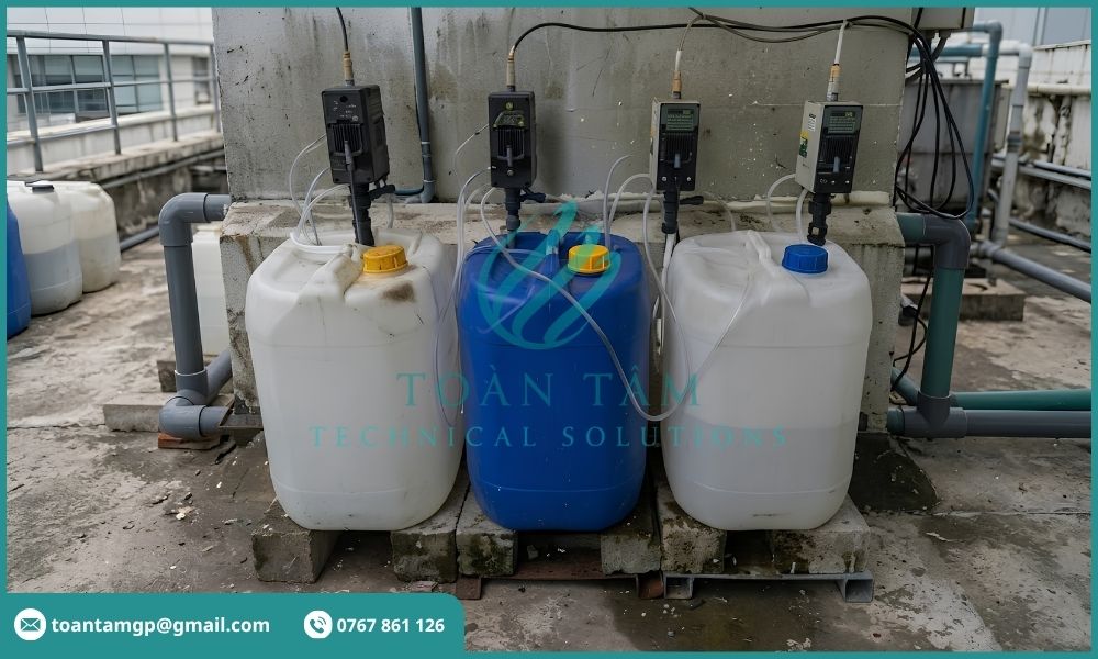 Hóa chất kết nối với hệ thống châm hóa chất