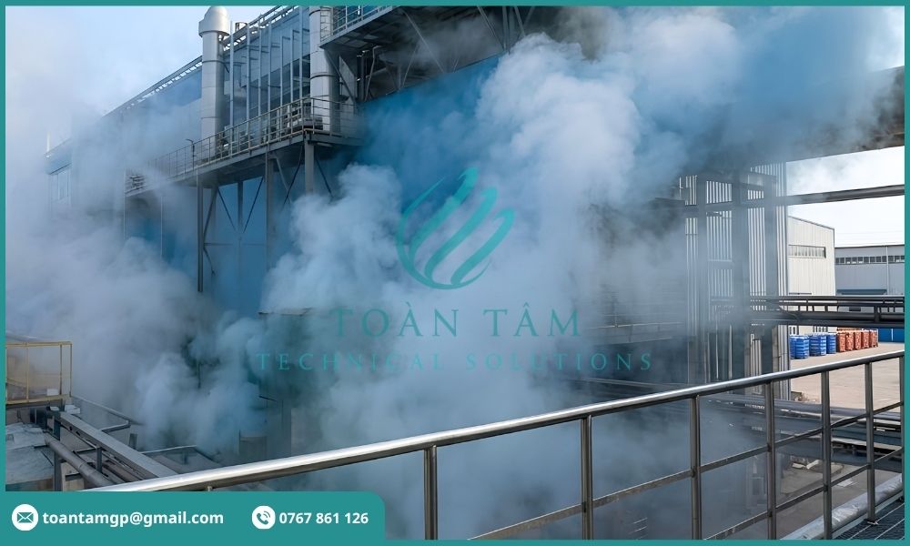 Hơi axit phát tán xung quanh xưởng sản xuất