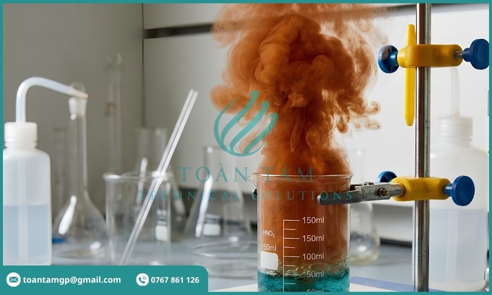 Khói nâu đỏ phát sinh từ HNO₃