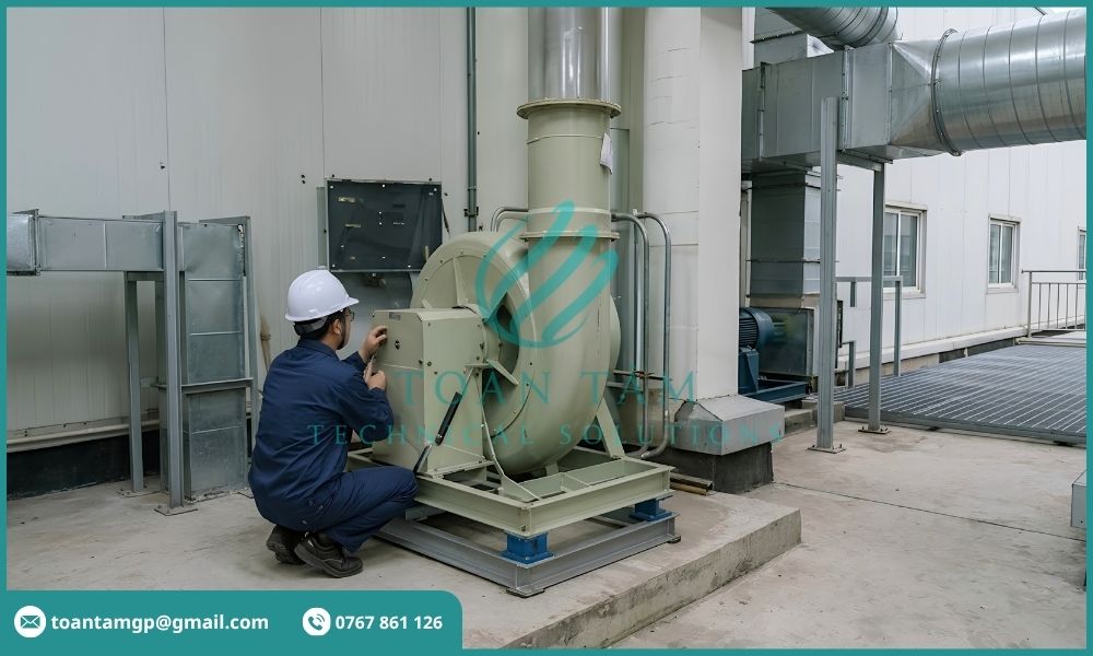 Lắp đặt quạt hút chống ăn mòn hóa chất
