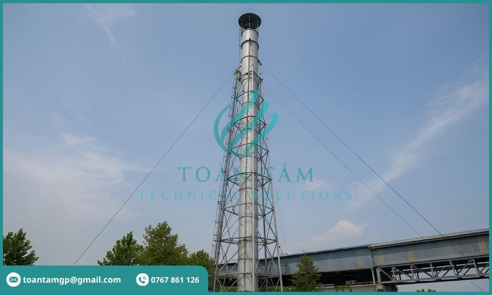 Ống khói công nghiệp khung kết cấu