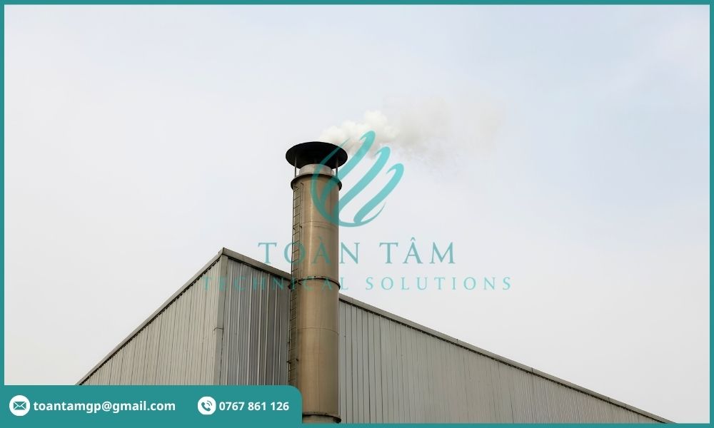 Ống xả tháp hấp phụ phát sinh khói trắng