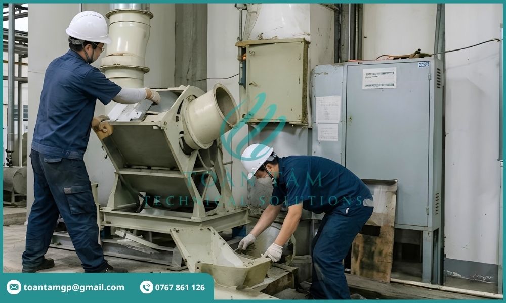 Tháo dỡ thiết bị xử lý hoạt động sai công suất