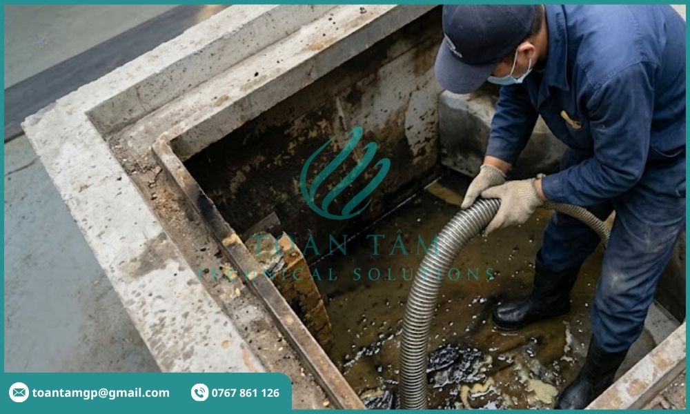 Vệ sinh bể tách dầu trong gara ô tô